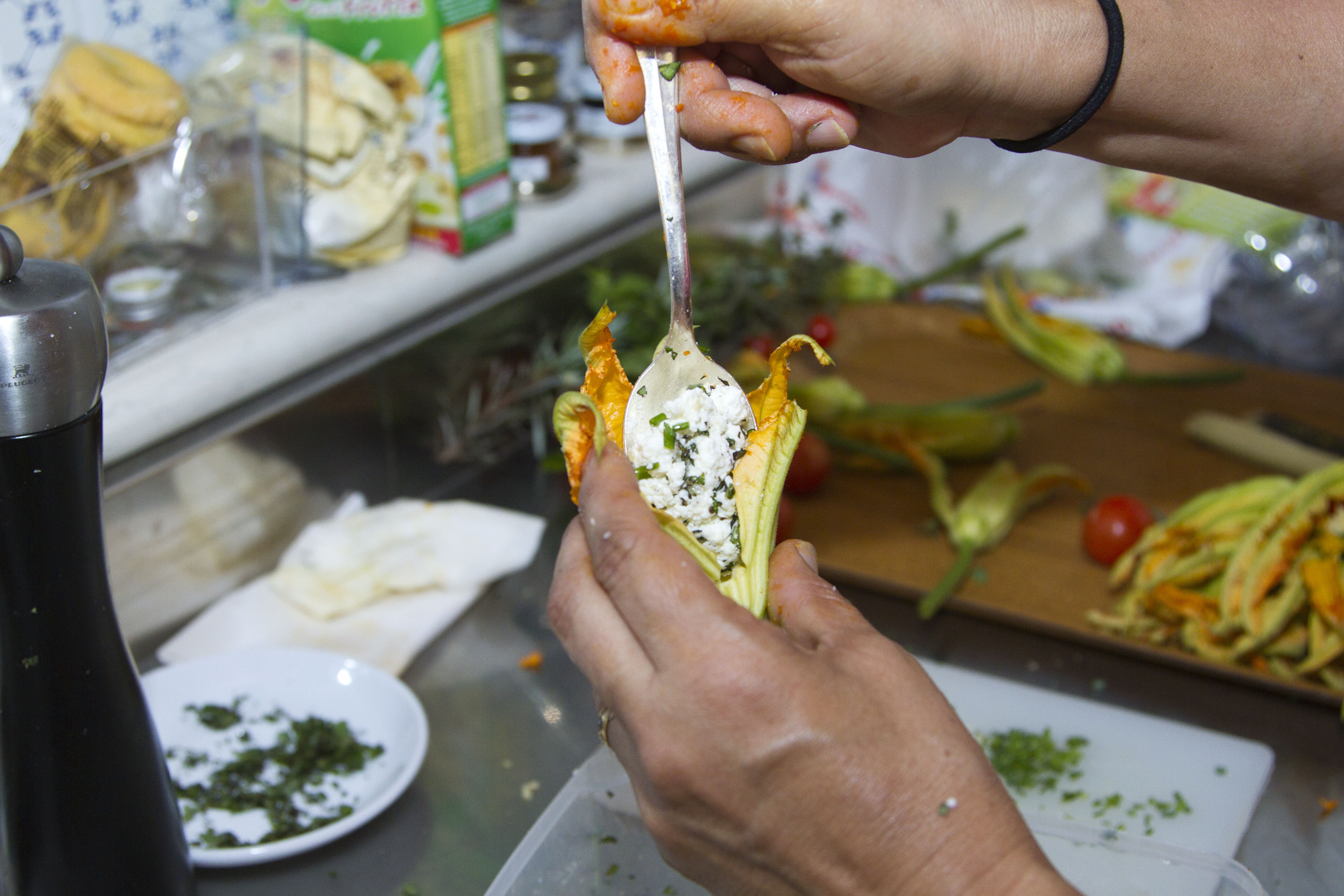 squash blossoms culinary bike tours italy